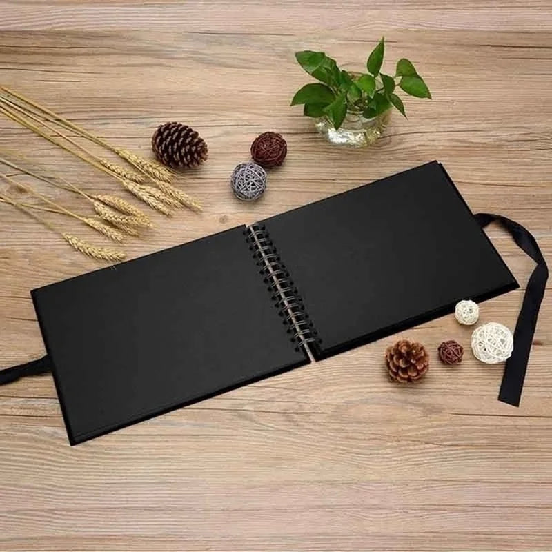 DIY Scrapbook Photo Album – 30-Page Black Card Memory Book