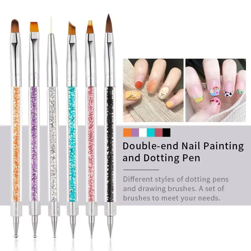6-Piece UV Gel Nail Art Brush Set – Liner & Acrylic Pens