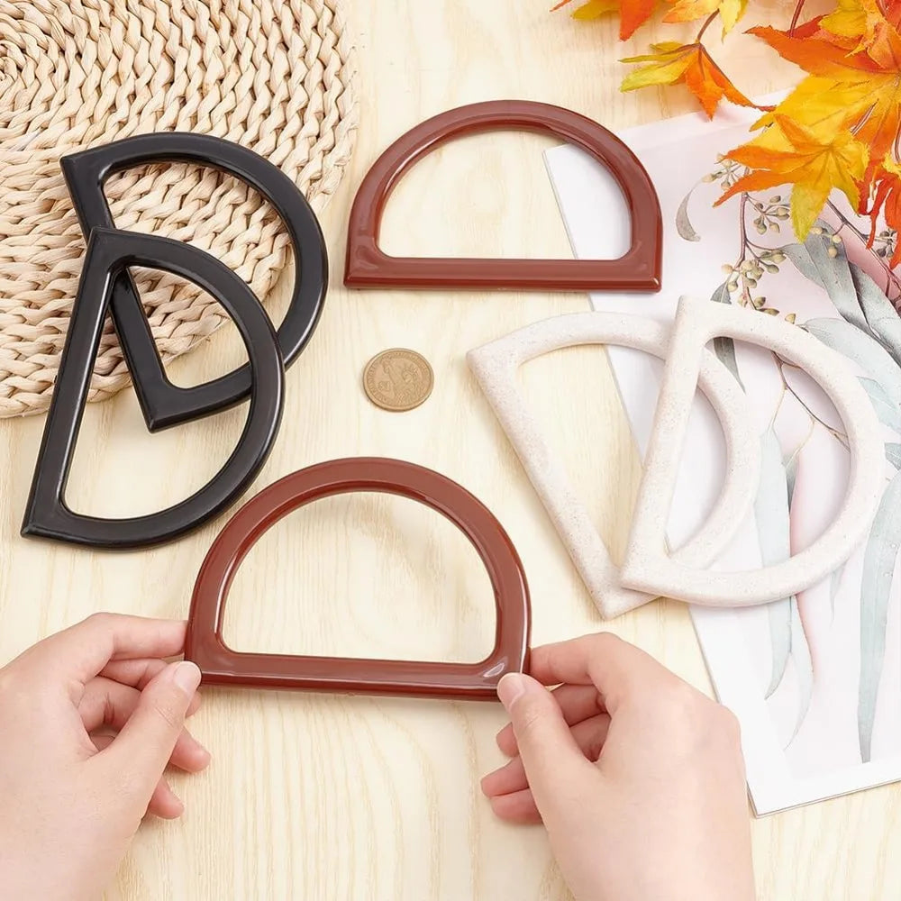 6-Pack D-Shape Purse Handles – 3 Colors DIY Bag Making Supplies