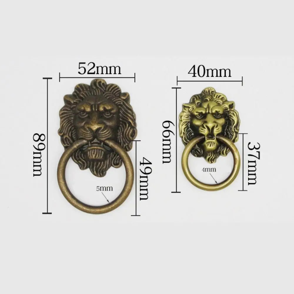 Antique Lion Head Door Handle Decorative Pull Zinc Alloy Kitchen