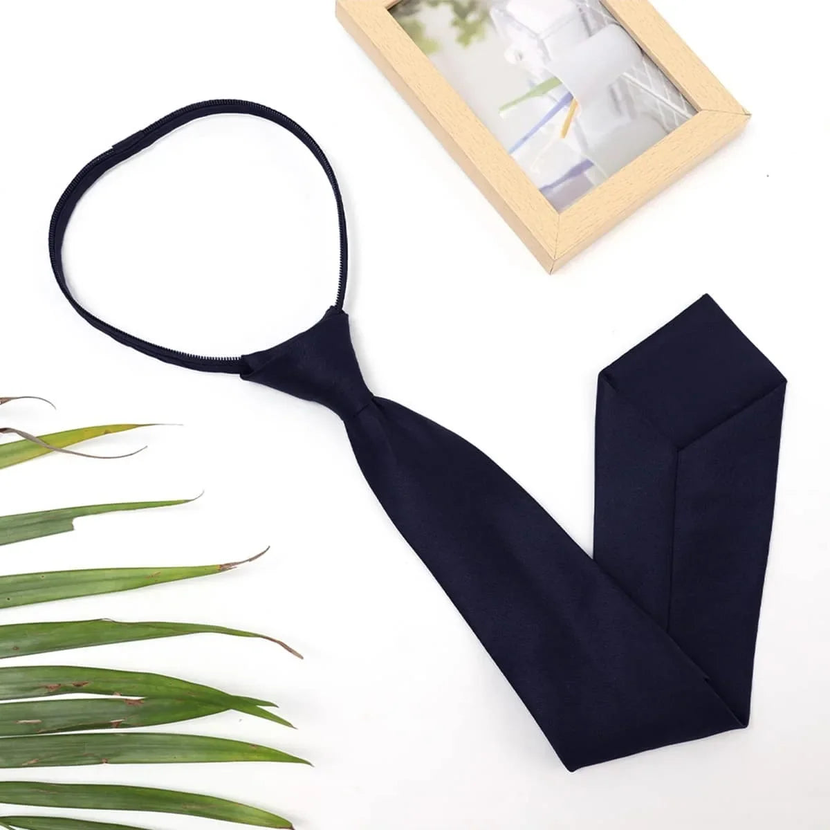 Unisex Black Clip-On Tie | Matte Polyester Necktie Men & Women