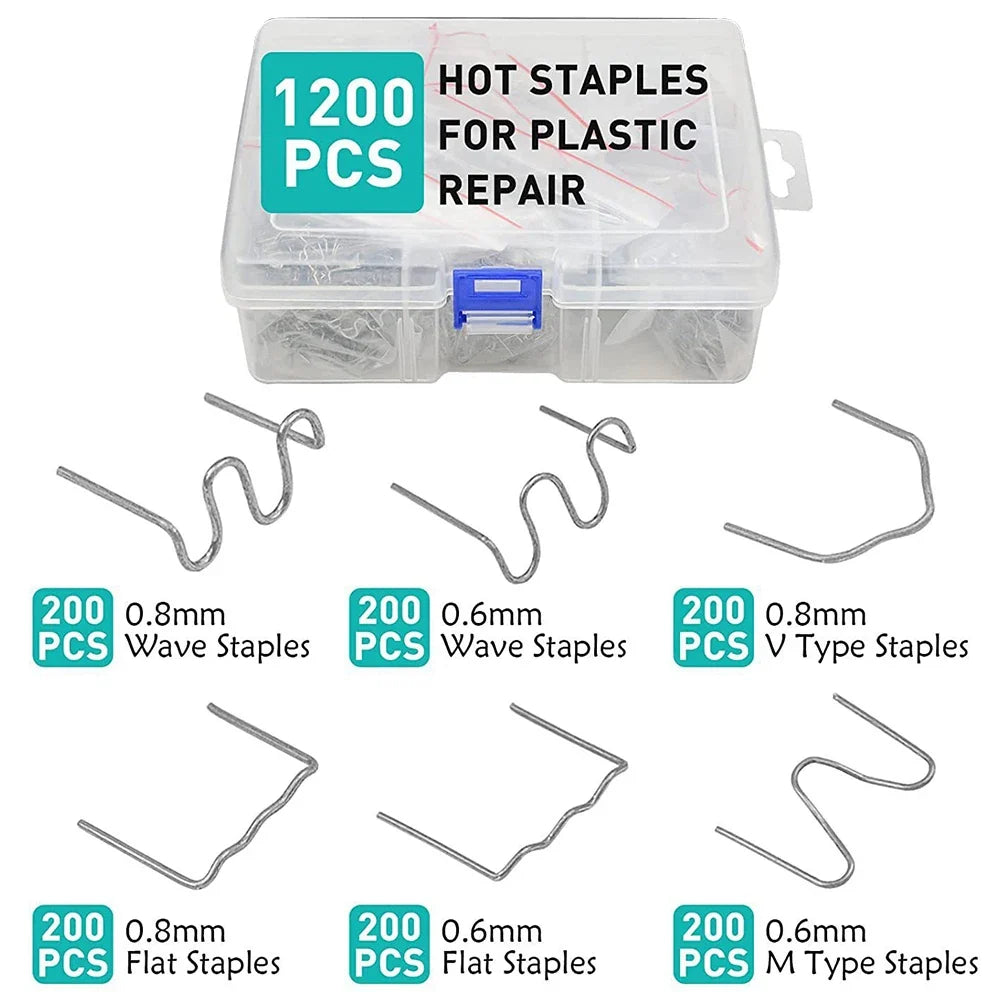 1200 Pcs Bumper Welding Pins – 6 Sizes Auto Plastic Repair Kit