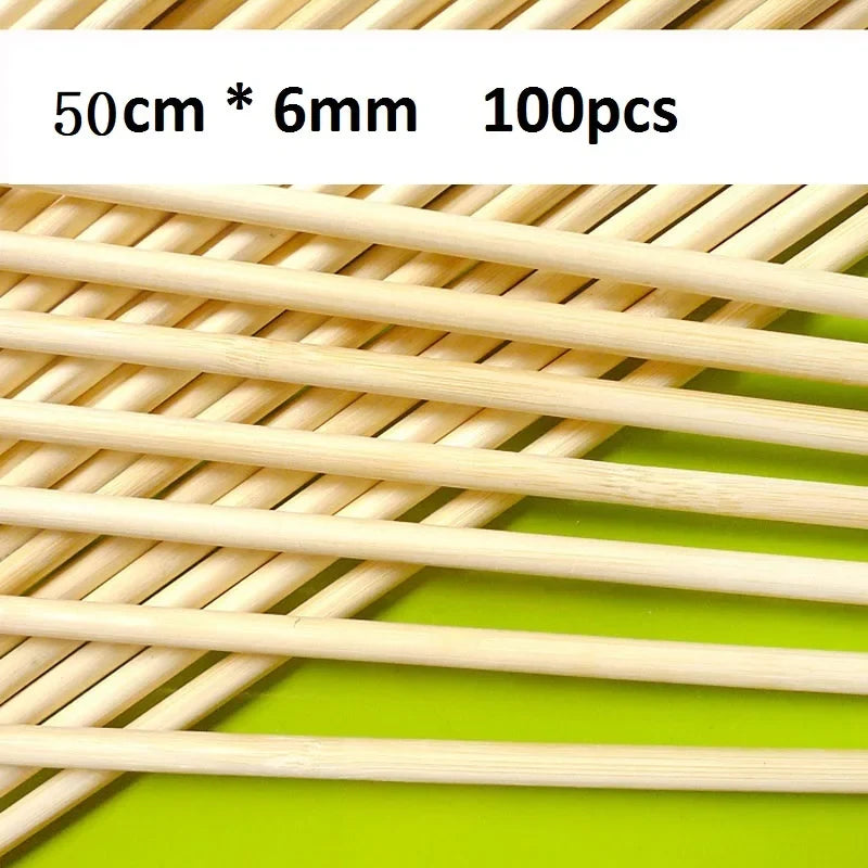 100 Pcs Bamboo BBQ Skewers – Spiral Tornado Potato Sticks 40cm