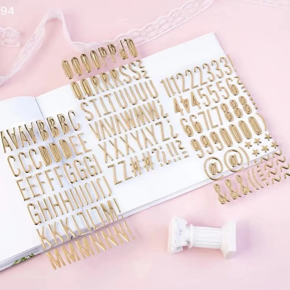 3D Gold Letter & Number Stickers – Puffy Waterproof Decals 3 Sheets