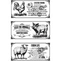 Retro Farm Animal Rub-On Transfer Decals – 3 Sheets 6×12"