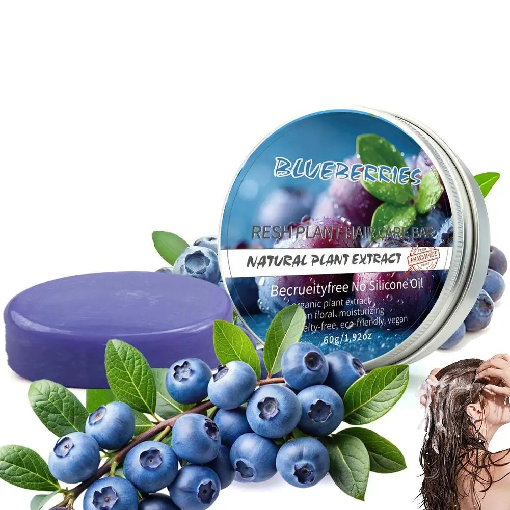Blueberry Solid Shampoo & Conditioner Bar – Frizz & Thinning