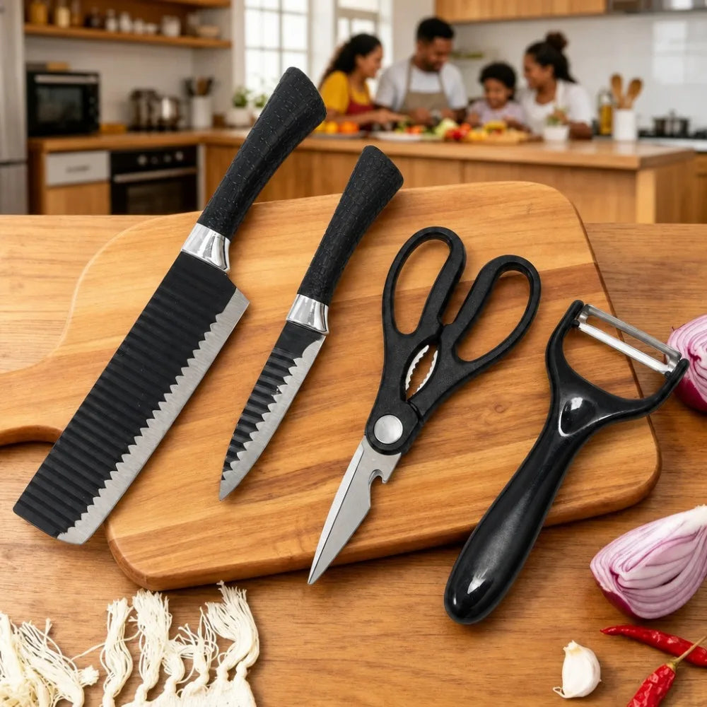 PLYS Stainless Steel Kitchen Knife Set 1–4 Pcs | Dishwasher Safe