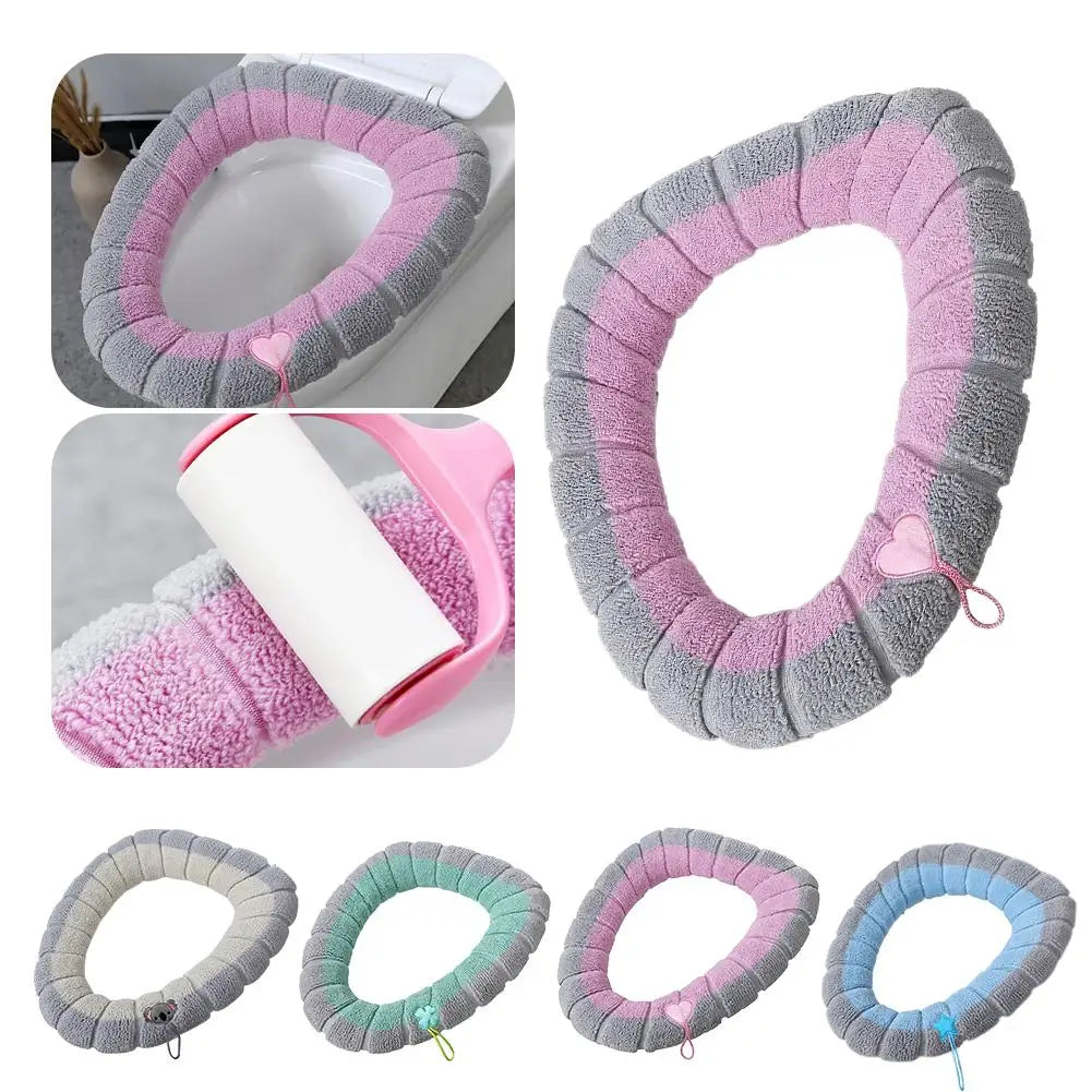 Thick Velvet Toilet Seat Cushion Cover – Universal Fit