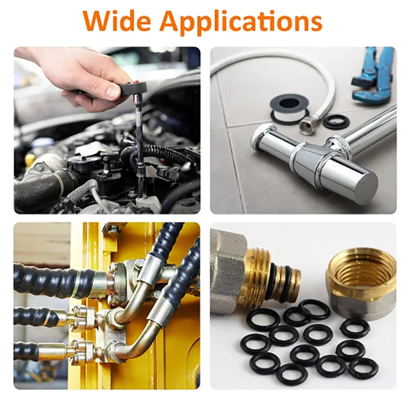200pc Rubber O-Ring Assortment Kit – Multi-Size Gasket Seals