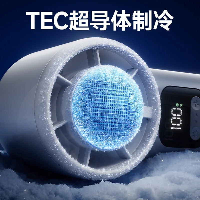 Semiconductor Turbo Handheld Neck Fan – USB Portable Cooling Fan