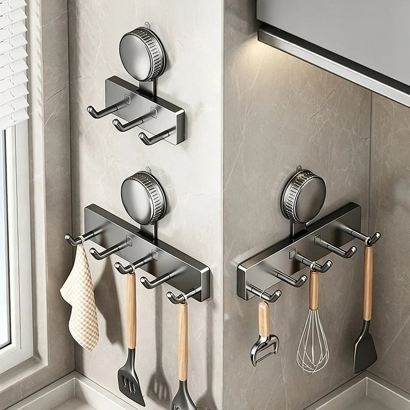No-Drill Suction Cup Kitchen Hooks | 5-Pack Cabinet Organizer