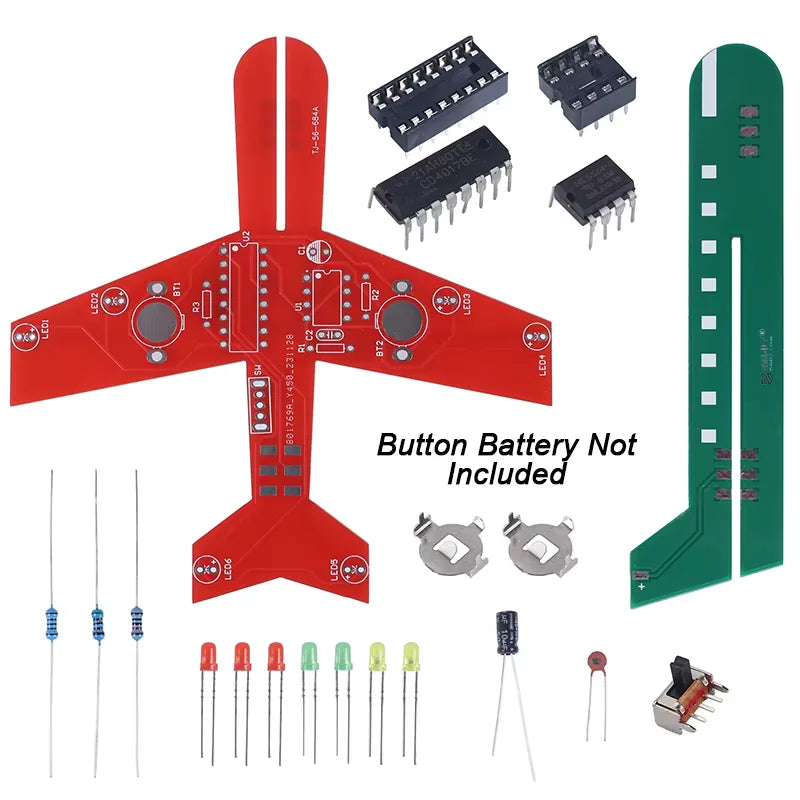 DIY Airplane CD4017 Flashing LED PCB Soldering Kit | Electronics