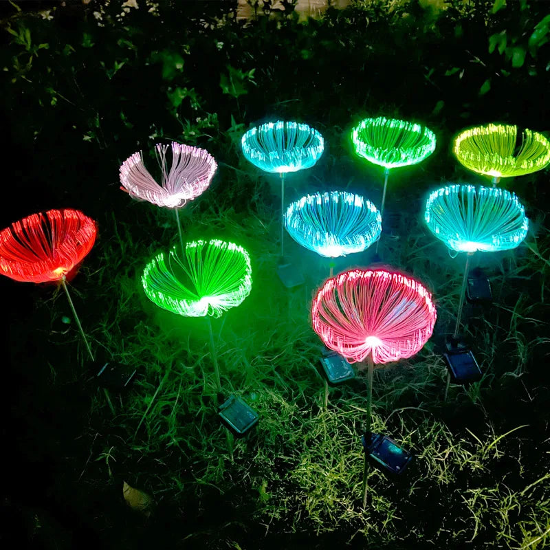 Outdoor Waterproof Solar Led Fiber Optic Jellyfish Light Atmosphere