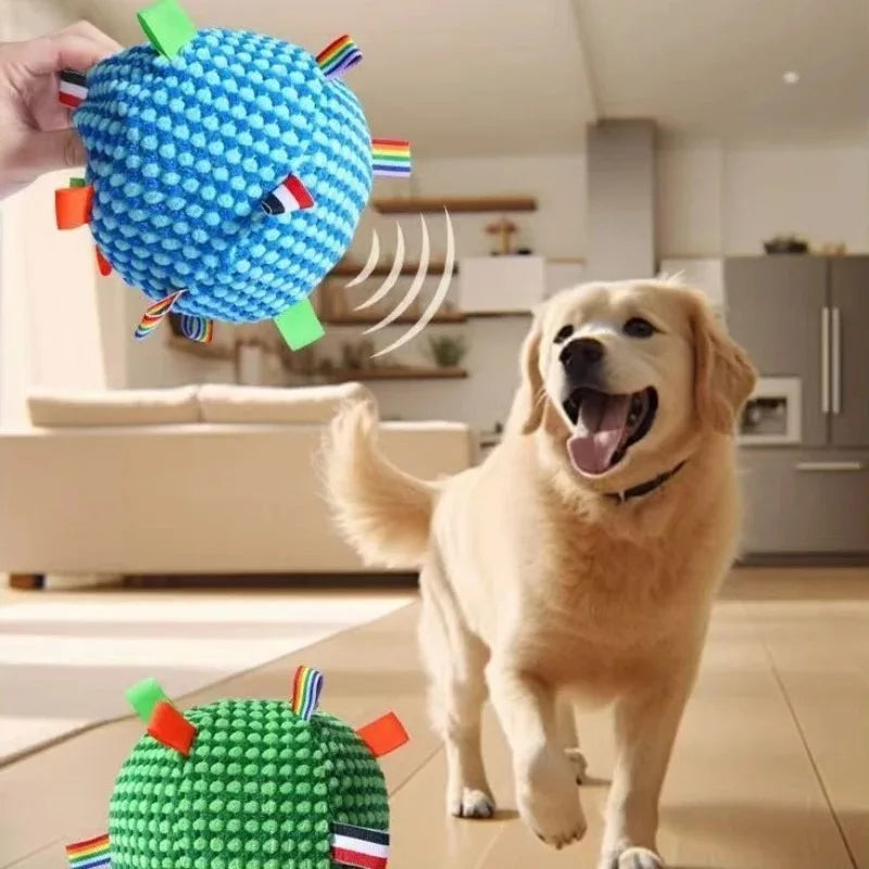 Dog Training Soft Bell Ball – Bite-Resistant Tug & Fetch Toy