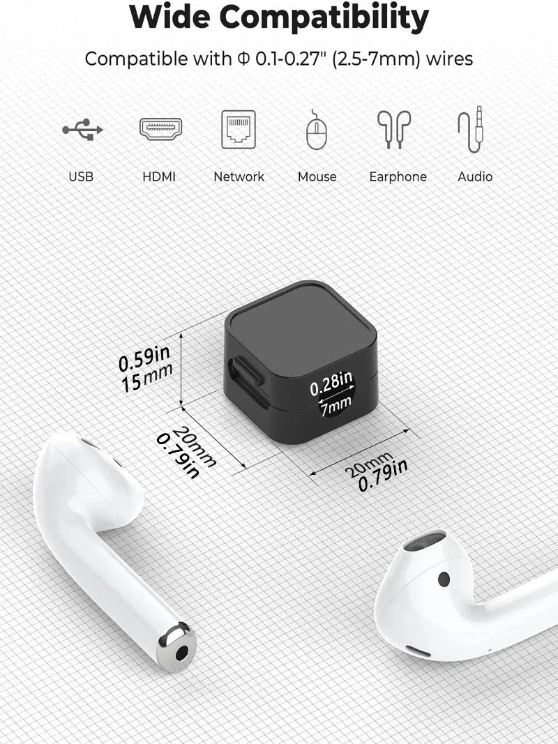 Adhesive Cable Clips | Cord Holder for Desk, Car & Wall
