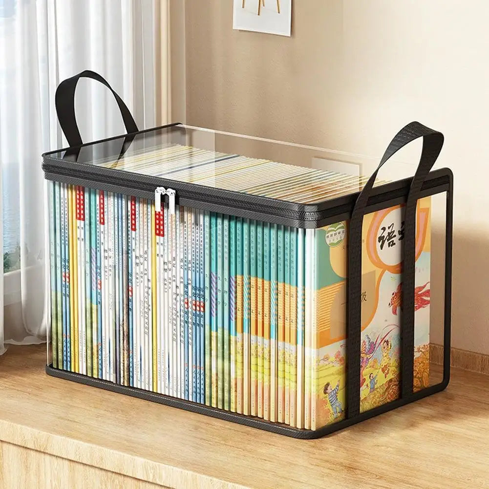 Transparent PVC Storage Box – Dustproof Organizer with Handle