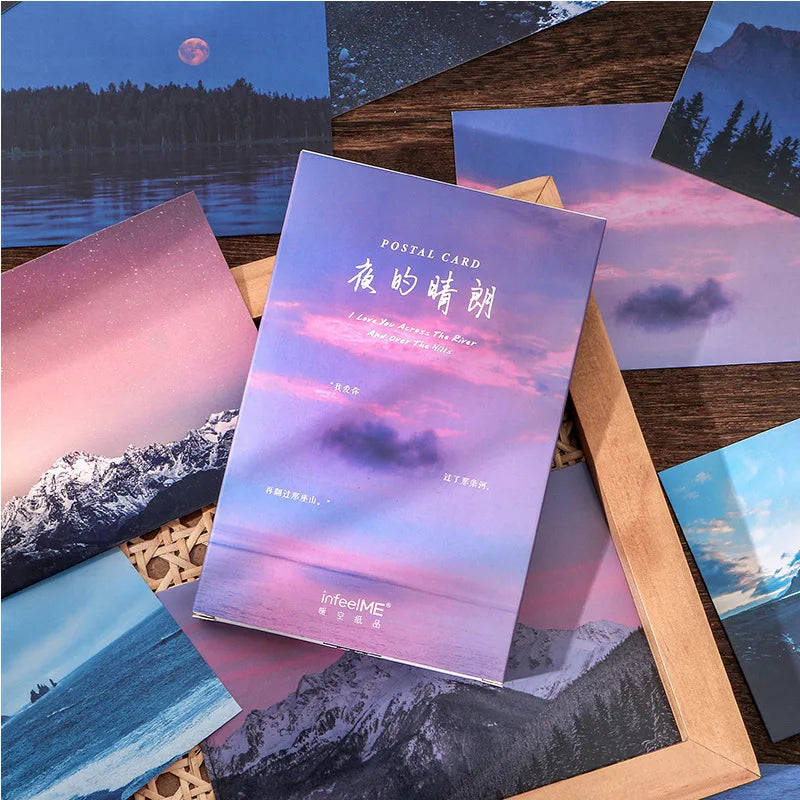 Beautiful Begonia Flower Clear Night Sky Series Postcard INS Greeting