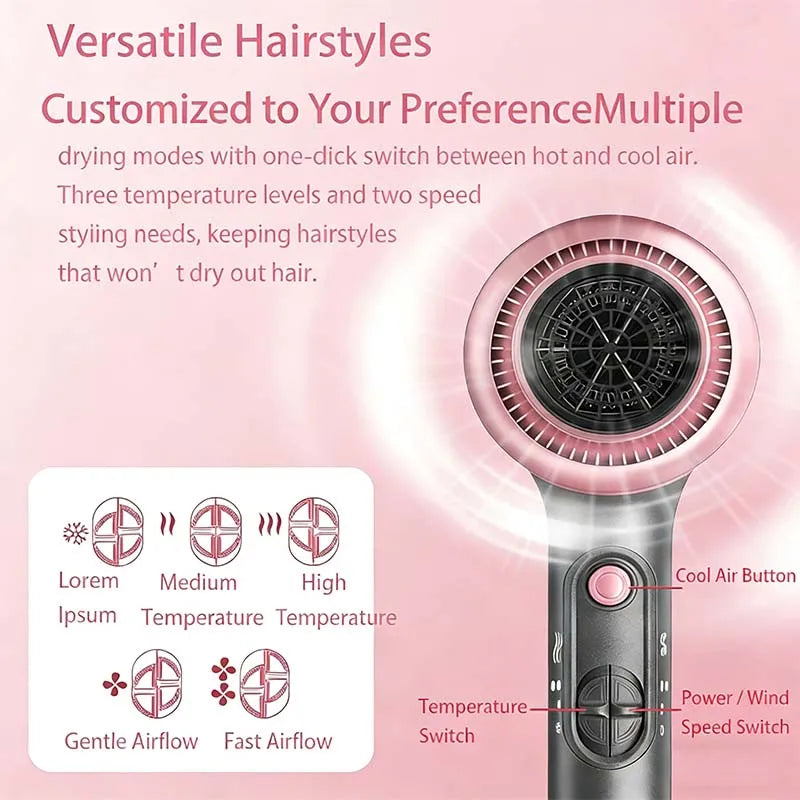 1900W Ionic Hair Dryer | Diffuser, Concentrator & Comb