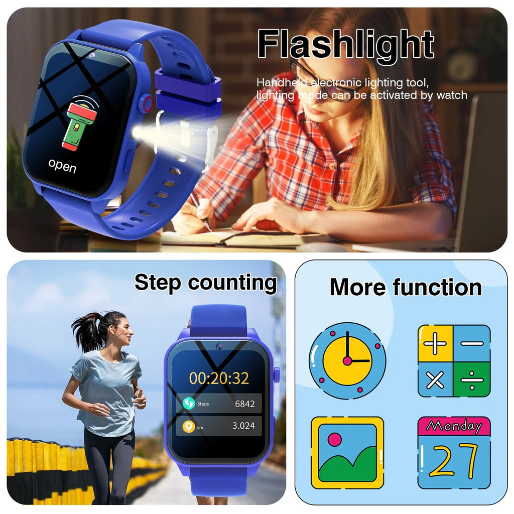 Kids' Smart Watch 1.83" | Camera, 18 Games & LED Flashlight
