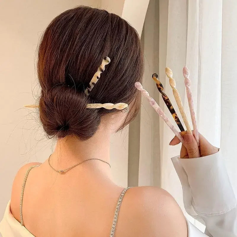 Chinese Acetate Hair Sticks – Vintage Chopstick Hairpin for Women