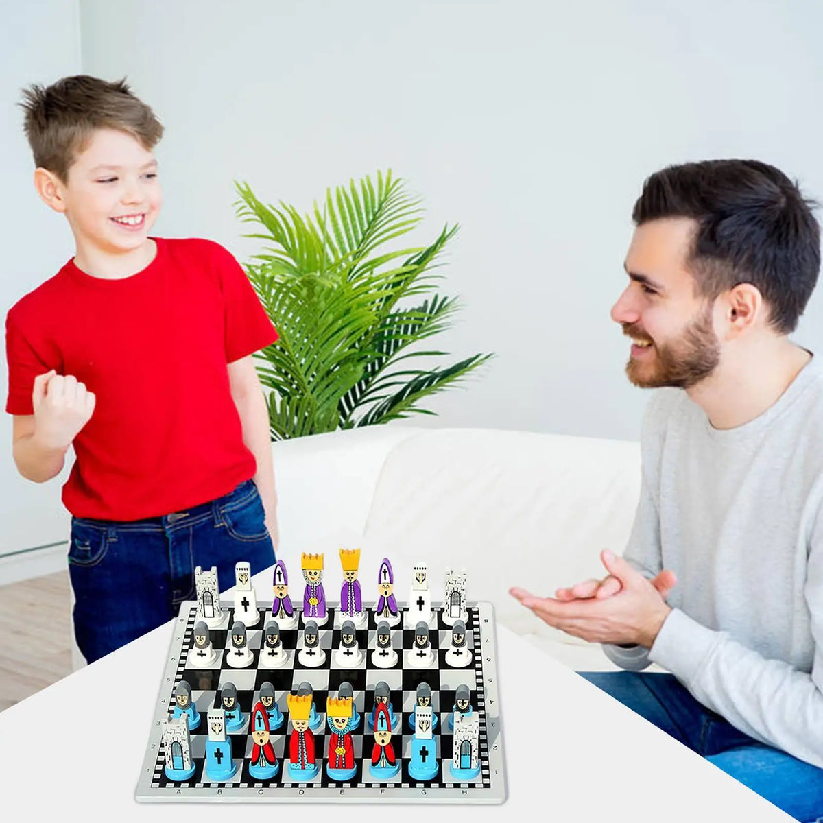 Portable Wooden Chess Set – Cartoon Pieces & Travel Board Game