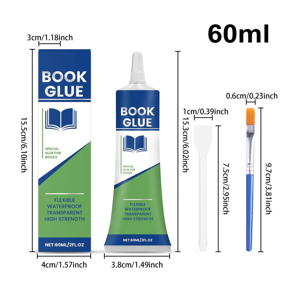 Book Binding Glue 60ml – Clear Flexible Paper Repair Adhesive