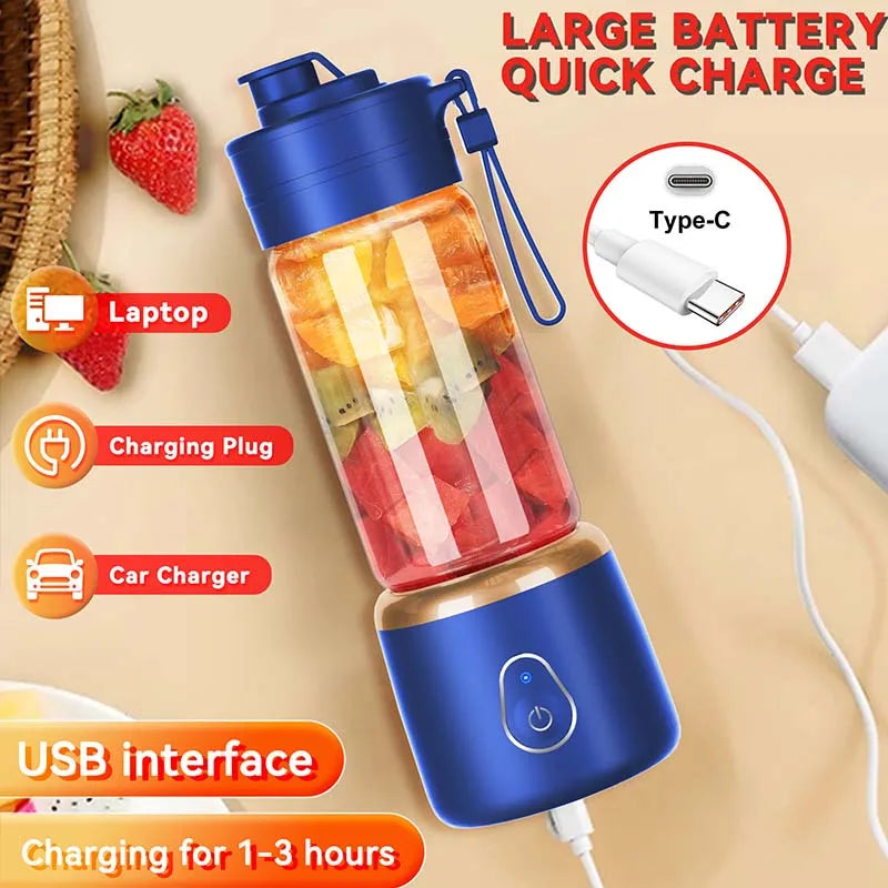 Rechargeable Portable Electric Fruit Blender – 400ml Travel