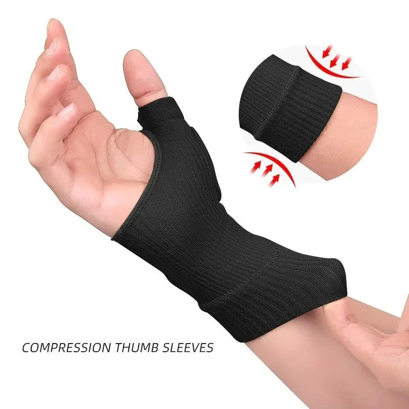 Breathable Wrist & Thumb Compression Gloves with Gel Pads