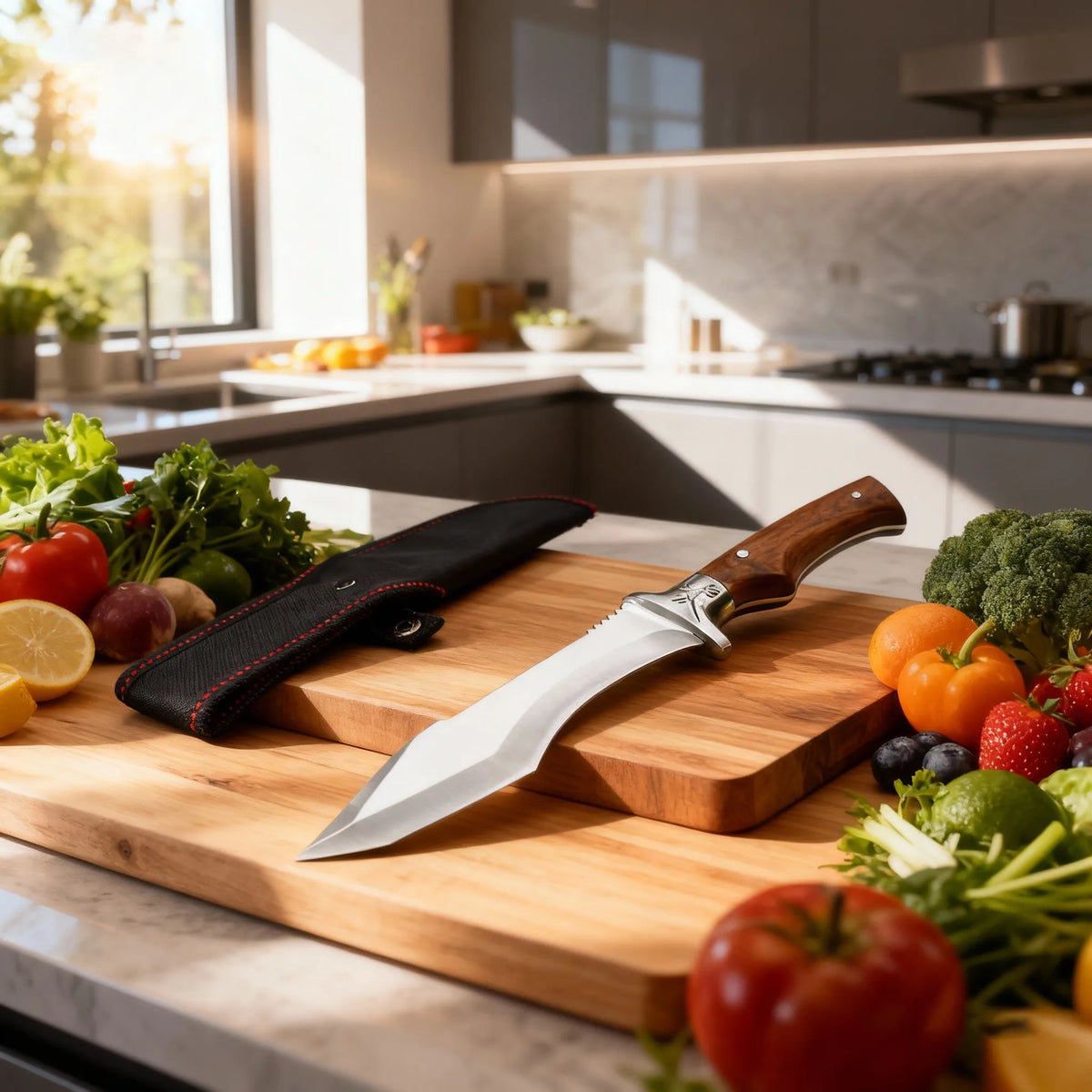 Japanese Chef's Knife – Stainless Steel Blade & Wood Handle