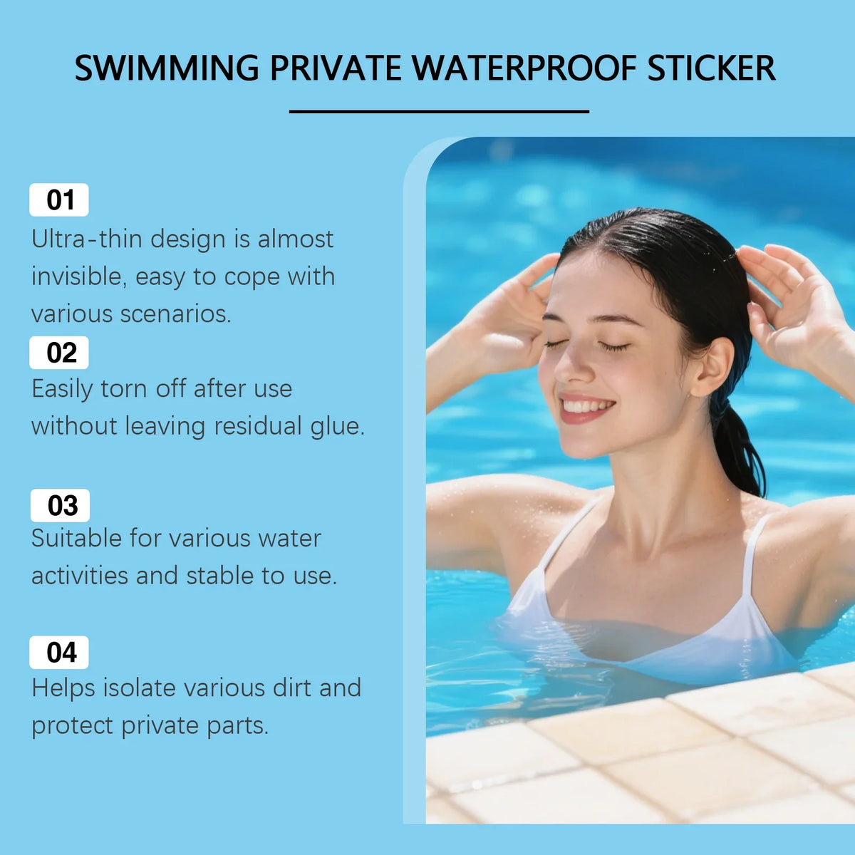 Waterproof Invisible Swim Body Patches for Women | 2-Pack