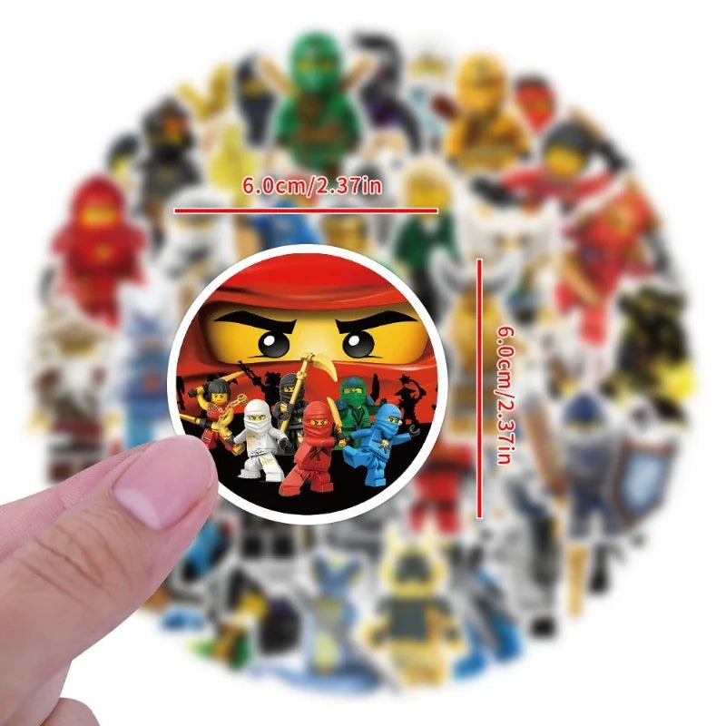60pc Ninja Waterproof Stickers | Kids Party Favors No Repeat
