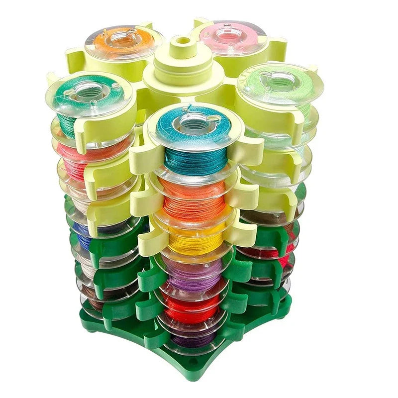 Rotary Bobbin Holder Tower Detachable Clips Thread Storage Rack