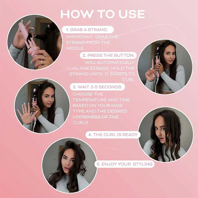 Automatic Ceramic Spin Curling Iron | Negative Ion Wave Curler