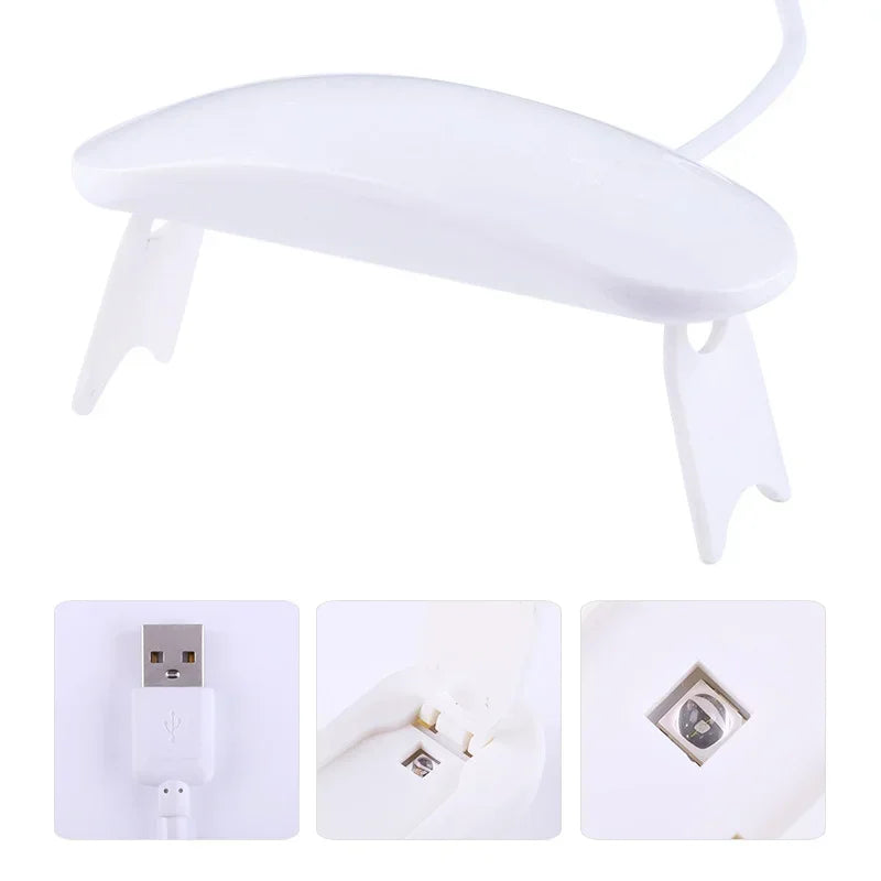 Mini 6W LED UV Nail Lamp Gel Curing Dryer USB 2-Pack