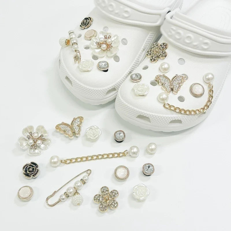 Fashionable Shoe Accessory Made Metal Chain Clasp Removable Suitable