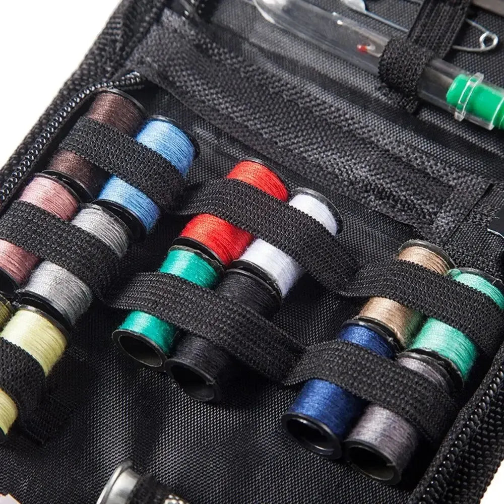 Portable Mini Sewing Kit – 12 Threads, Needles & Organizer Box