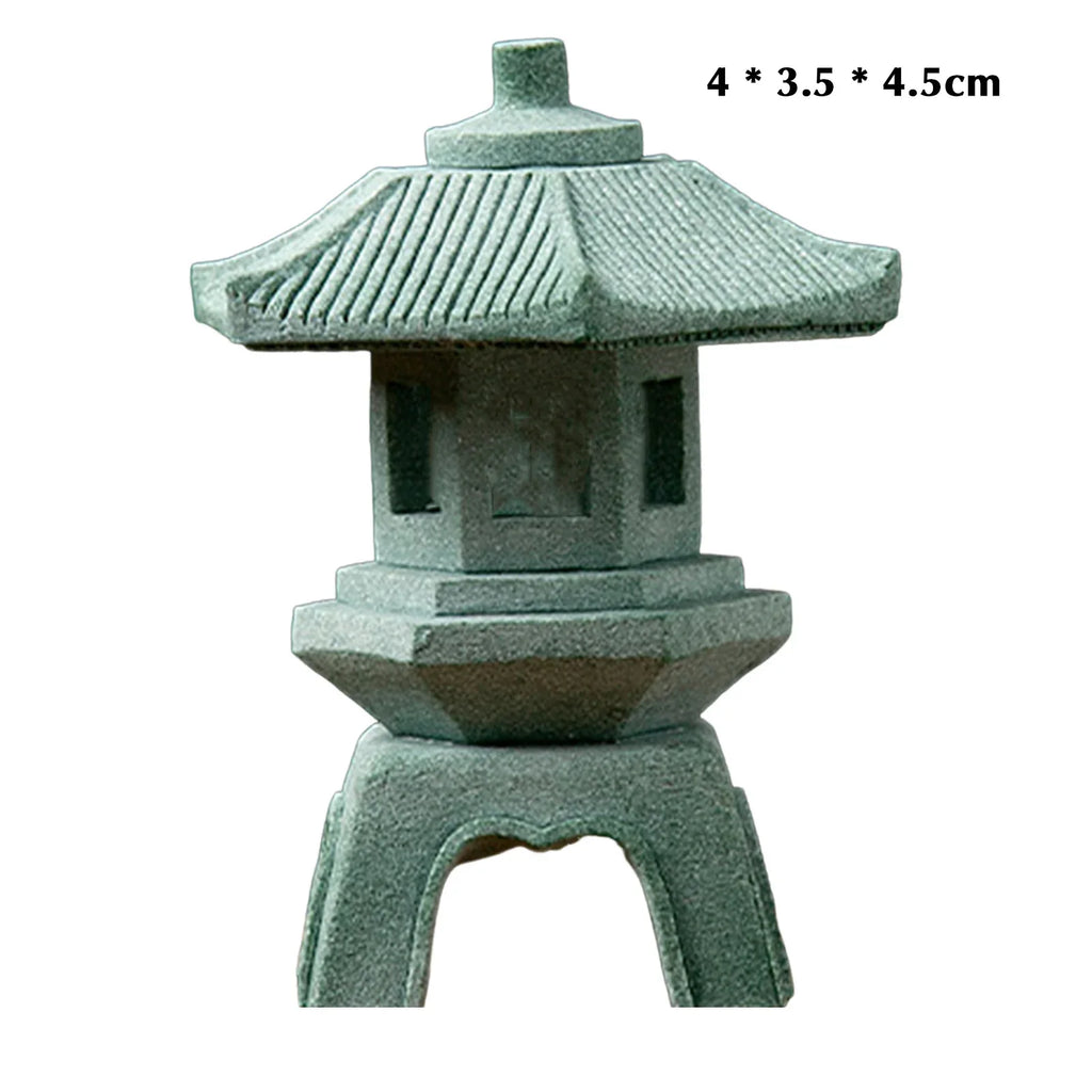 Asian Lantern & Pagoda Miniature Garden Statues | Set of 4