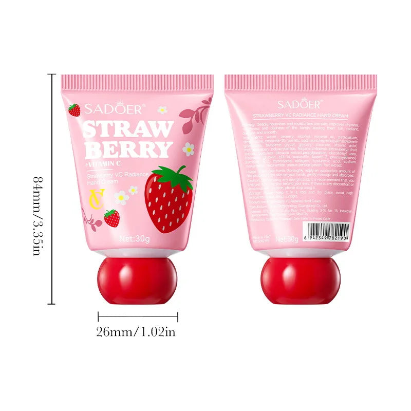 Strawberry Vitamin C Hand Cream 30g – Brightening Moisturizer