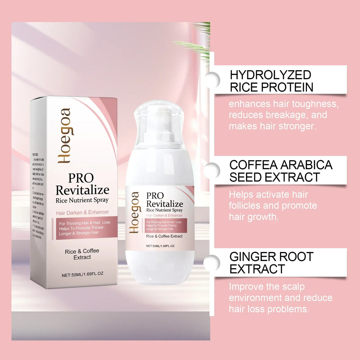 HOEGOA Fermented Rice Water Hair Growth Serum Spray | 50ml