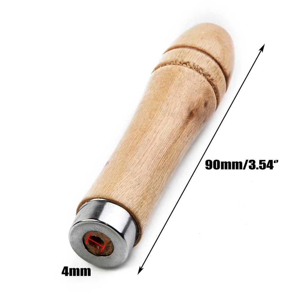 10-Pack Wooden File Handles with Metal Collar – 90mm