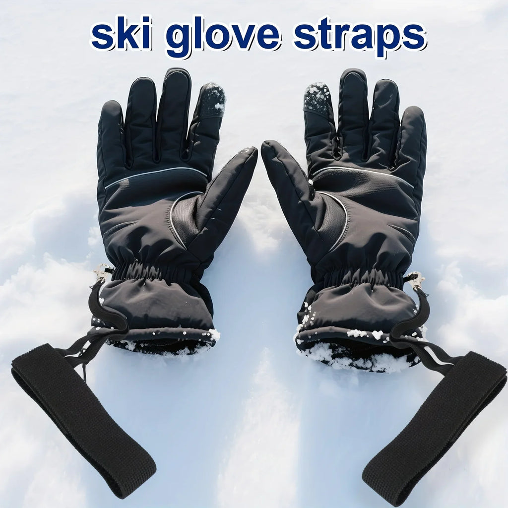 Adjustable Ski Glove Wrist Straps with Keychain – 2pcs