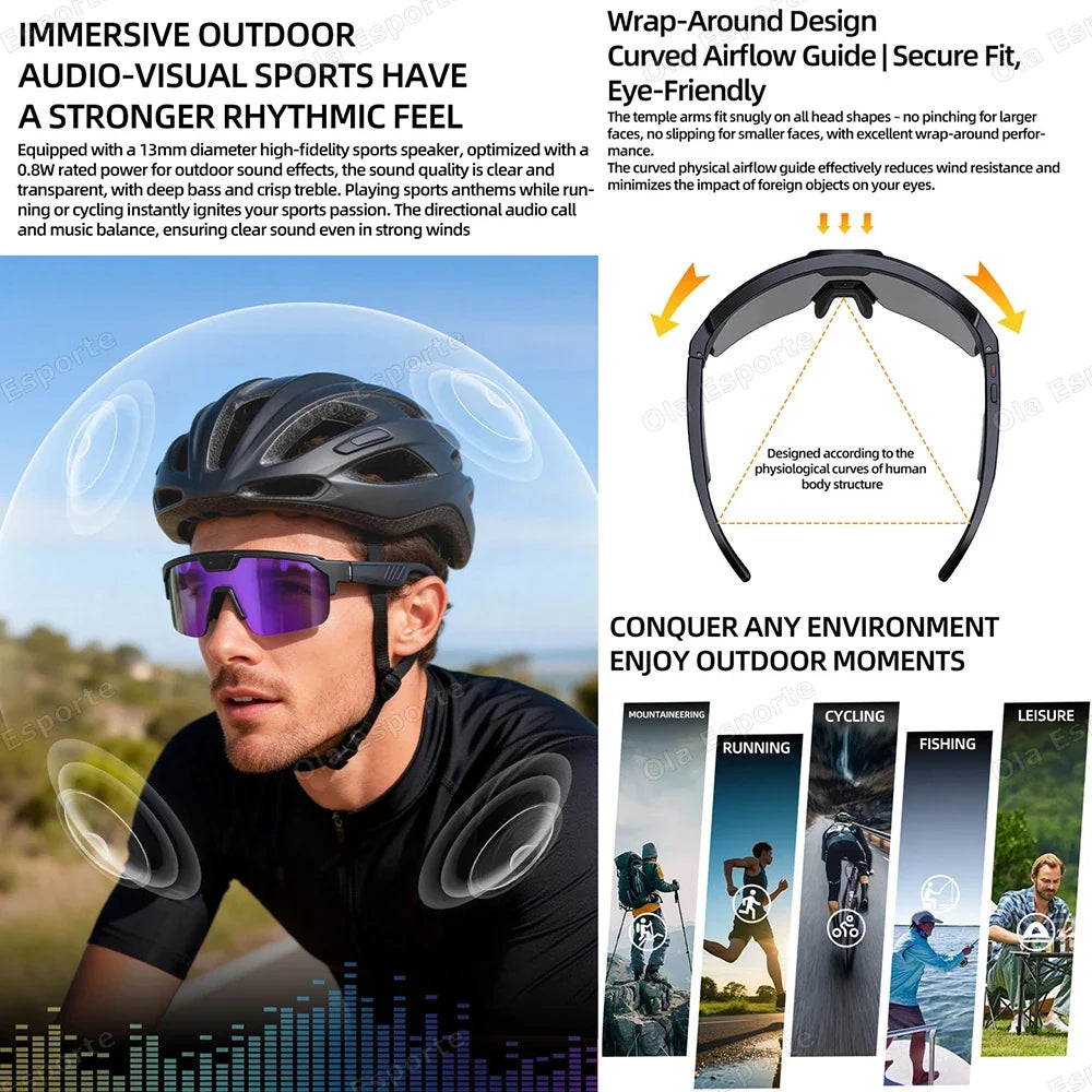 Ai Intelligent Glasses Outdoor Cycling Goggles 800w Camera