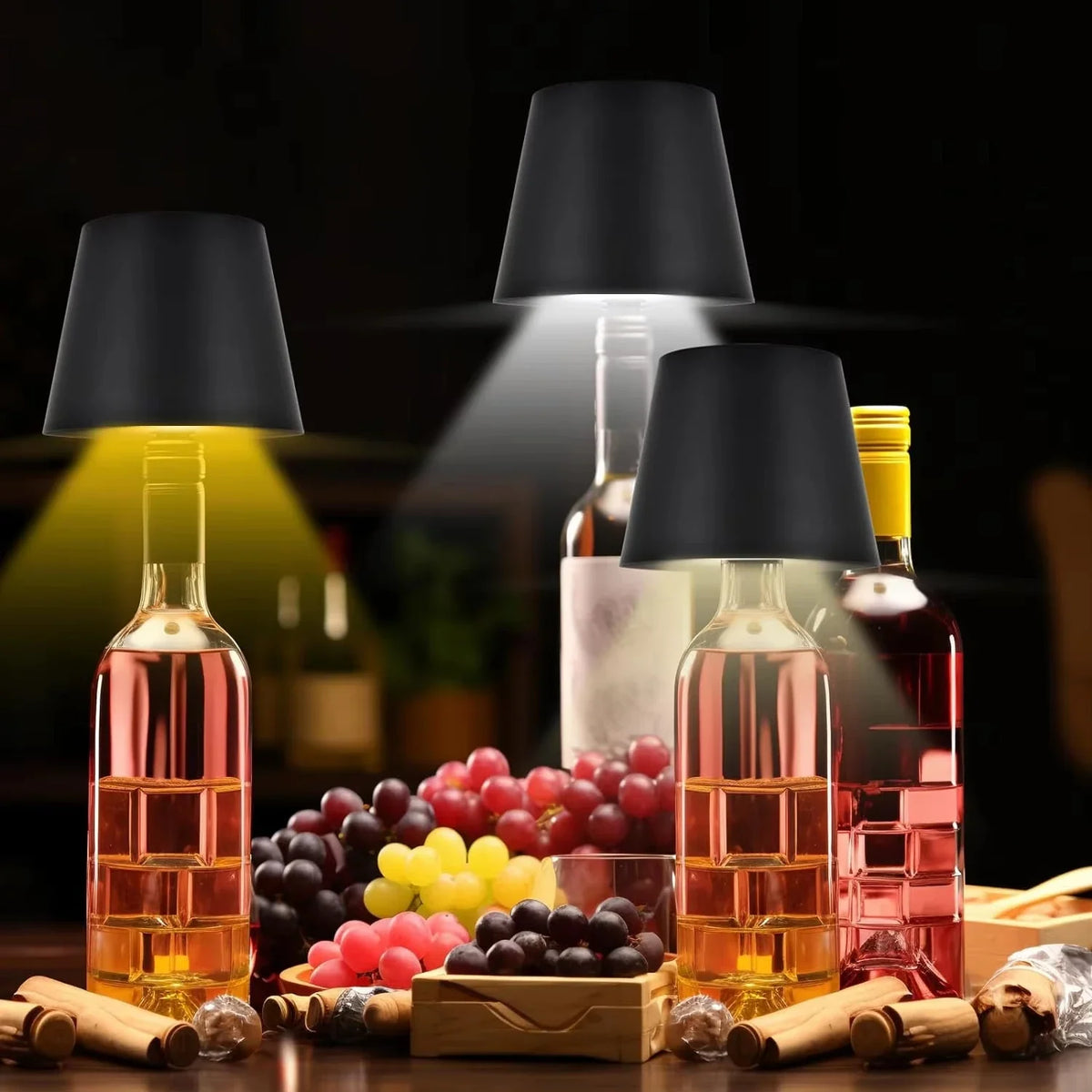 Wireless Wine Bottle LED Table Lamp | Touch Dim USB-C