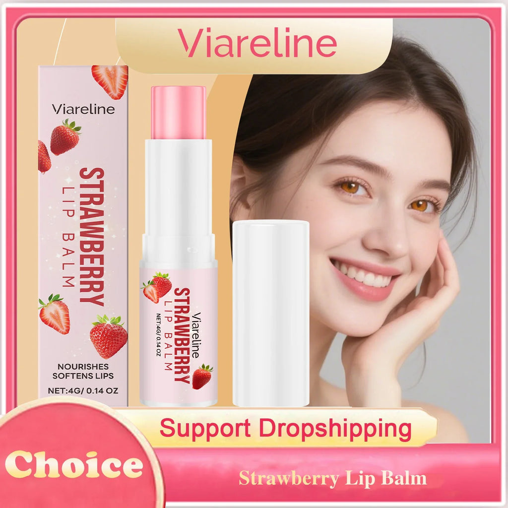Viareline Strawberry Lip Balm – Moisturize, Repair & Lighten
