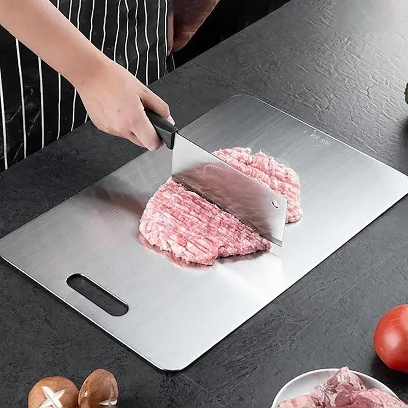 Stainless Steel Double-Sided Cutting Board | Antibacterial Kitchen
