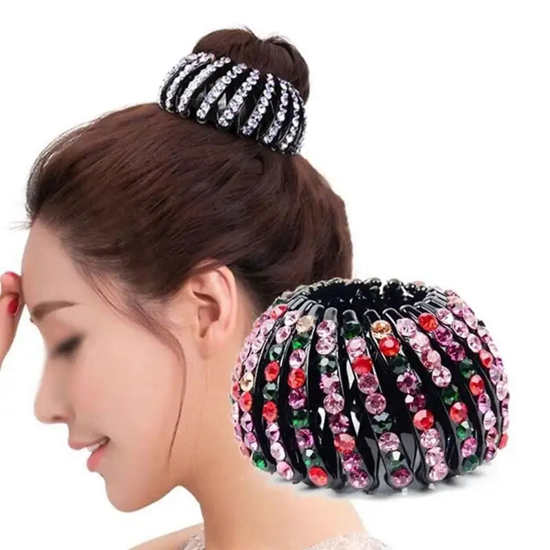 Bird Nest Claw Clip Rhinestone Hairpin for Women & Girls