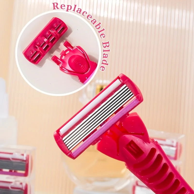 Women's 6-Blade Safety Razor – Bikini & Body Hair Shaver