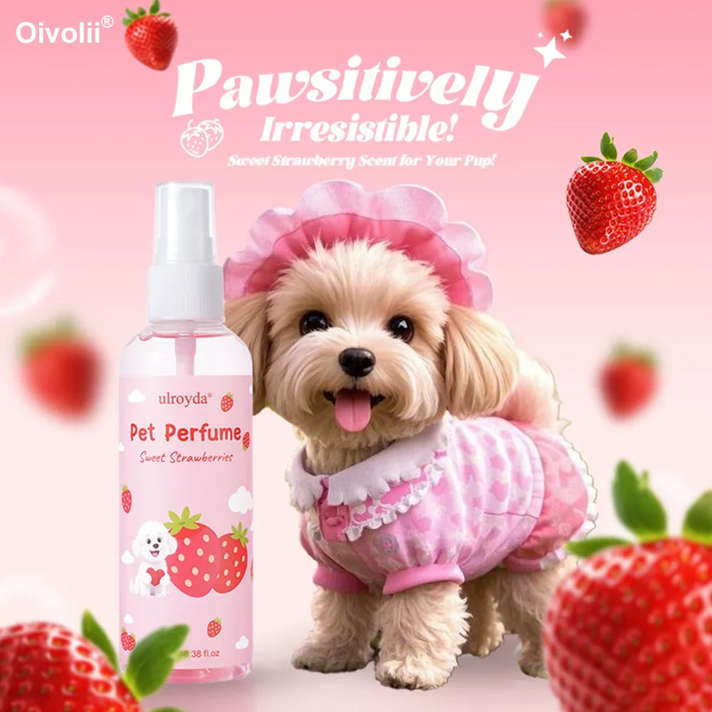 Pet Perfume Spray Sweet Strawberry Scent Long Lasting Fragrance