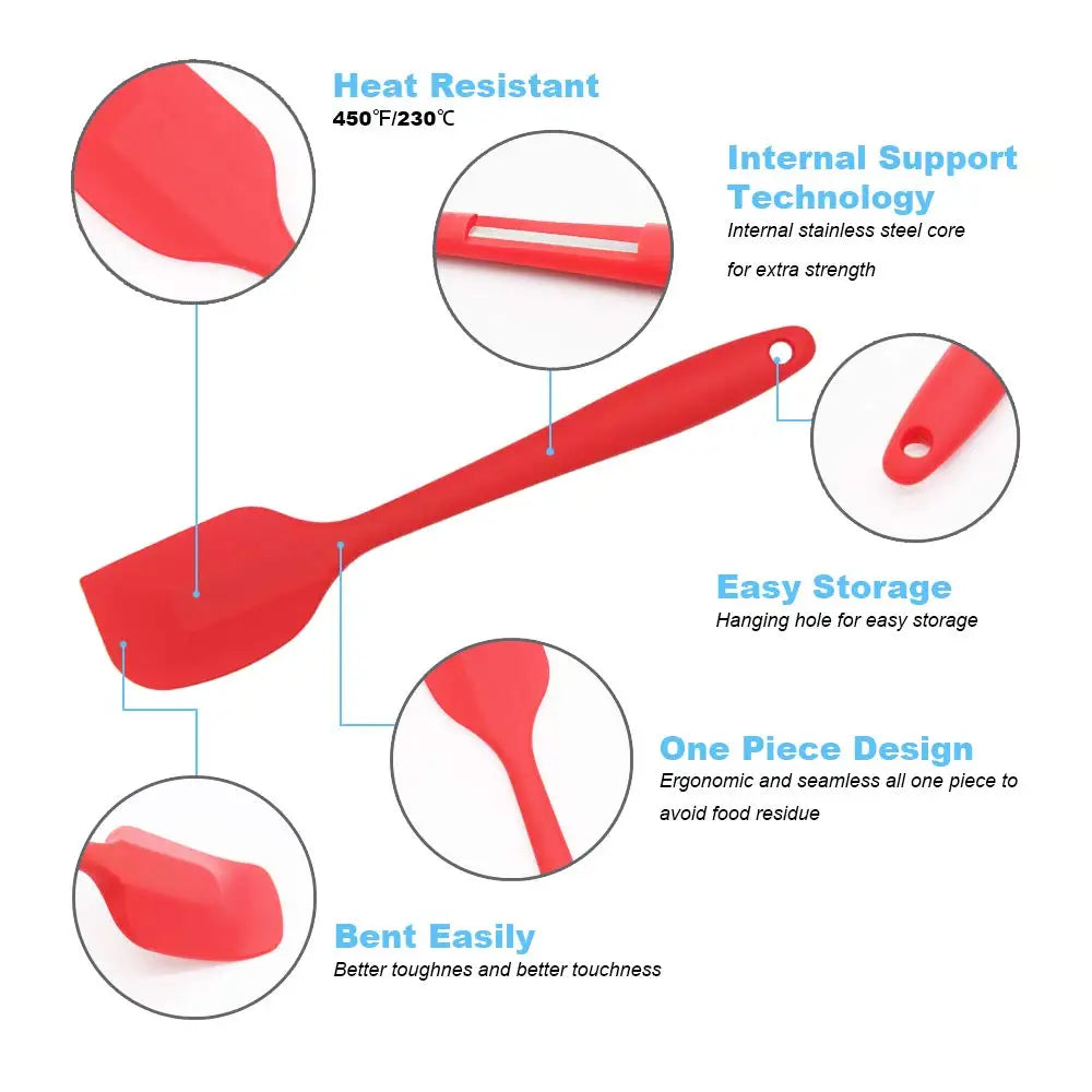 3-Piece Silicone Spatula Set – Cake, Butter & Baking Tools