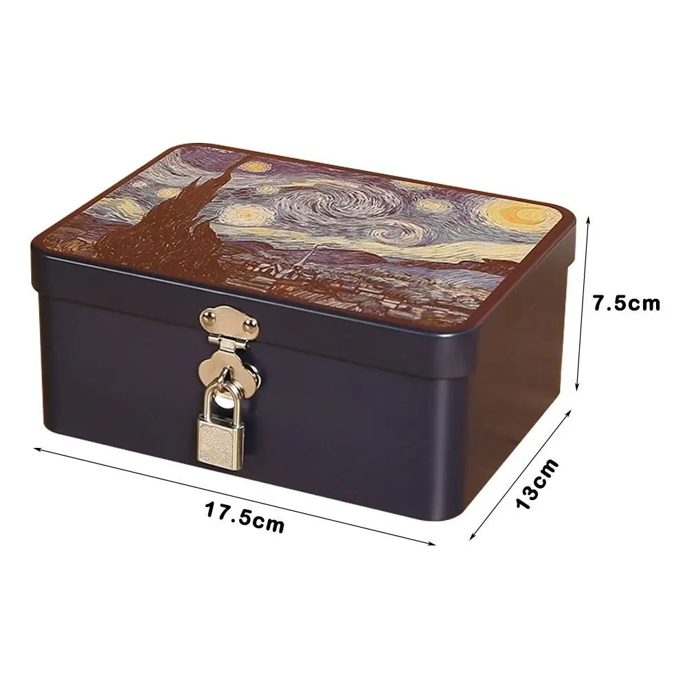 Large Storage Box Metal Material Private Password Lock Desktop